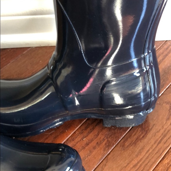 Hunter Tall Gloss Adjustable Navy Boots - Picture 6 of 8